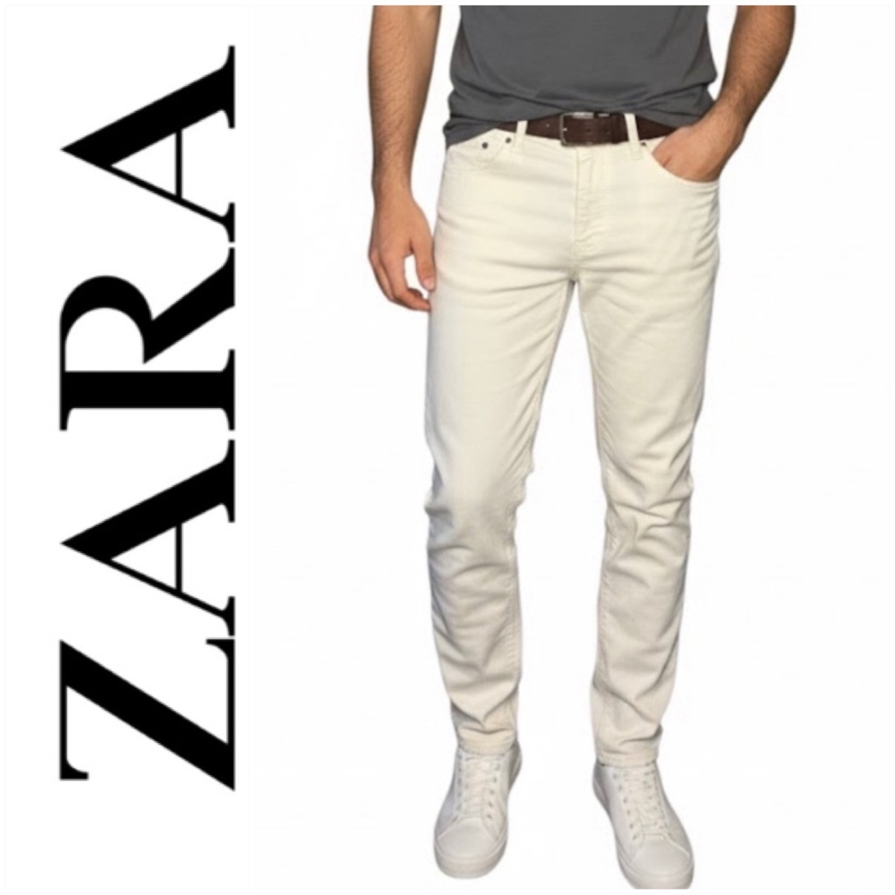 Zara Men’s Off-White Slim Jeans